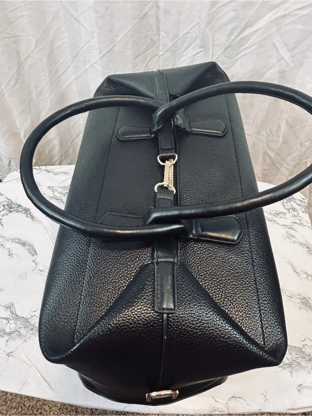 a new day Black Pebbled Tote Satchel Handbag
